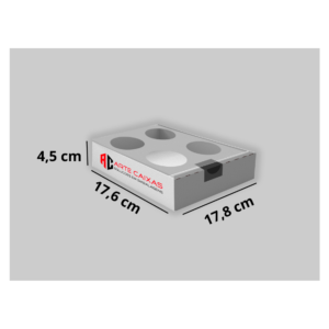 Caixa 4 Copos 17,8cm x 17,6cm x 4,5cm